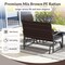 Outdoor Gliding Patio Furniture Set 4 Piece Wicker Sofa Set with Glass Top Coffee Table